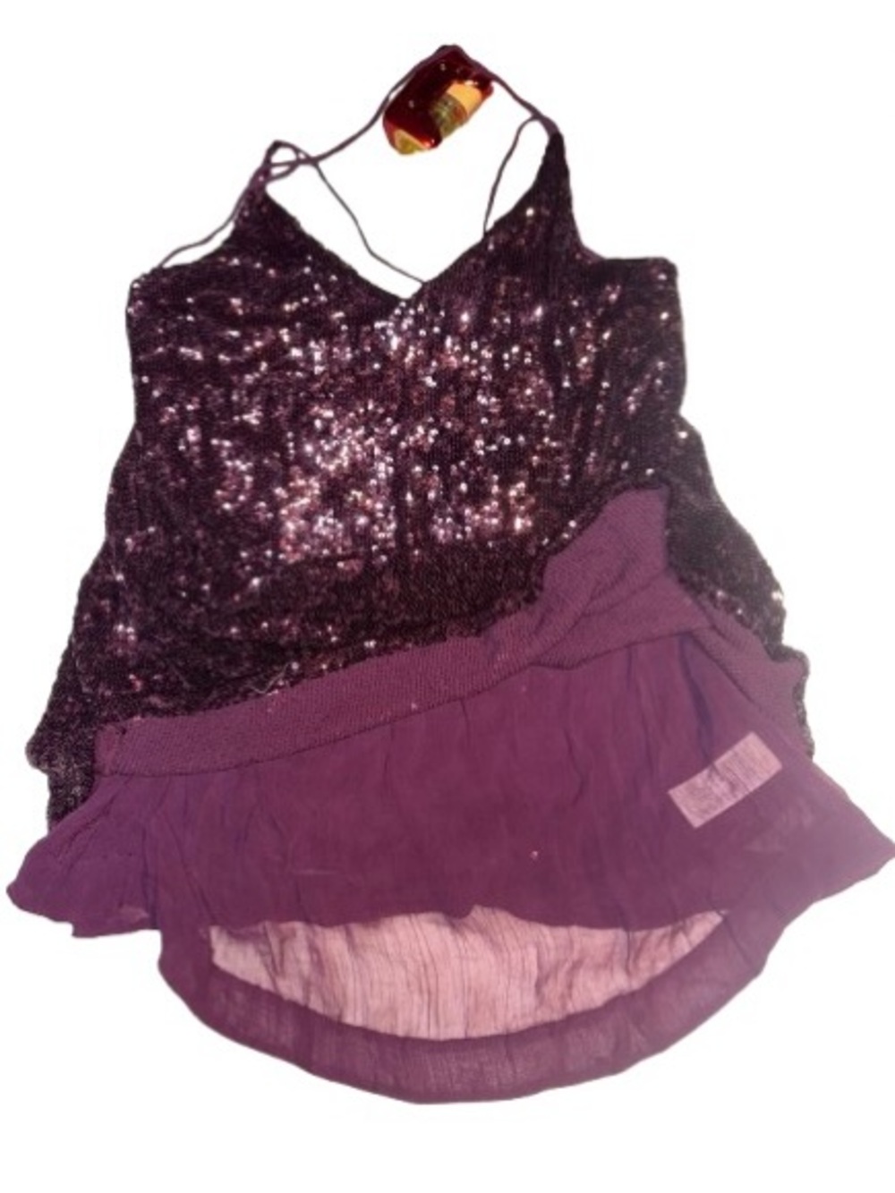 Free People Gold Rush Sequin Mini Dress small purple - Picture 12 of 13